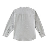 Il Gufo Camicia Manica Lunga Fantasia A Righe Collo Coreano per Bambino P25CL016C1080 BIANCO/GRIGIO IL GUFO 