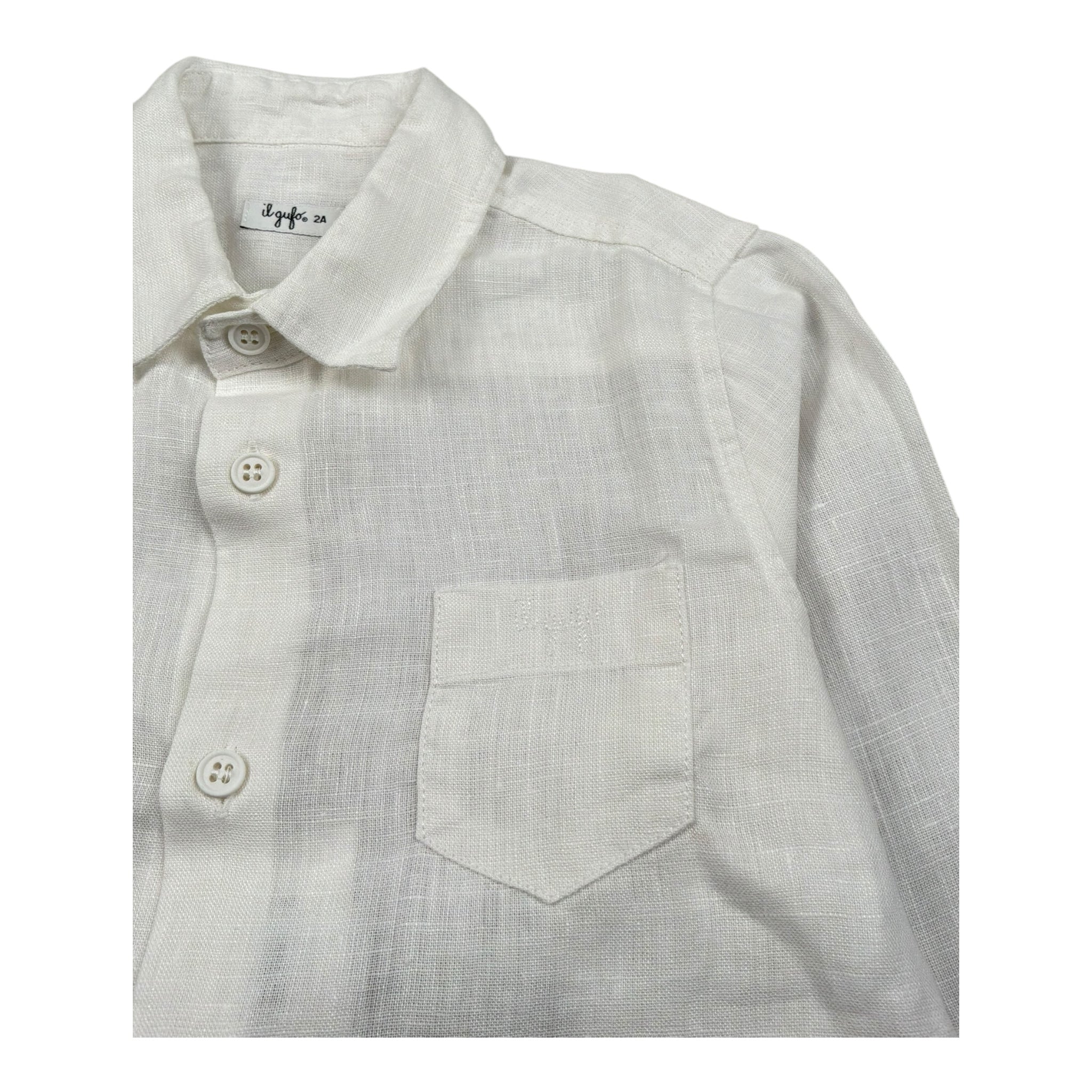 Il Gufo Camicia Manica Lunga Tnta Unita Collo Coreano per Neonato P25CL110L6006N PANNA IL GUFO 