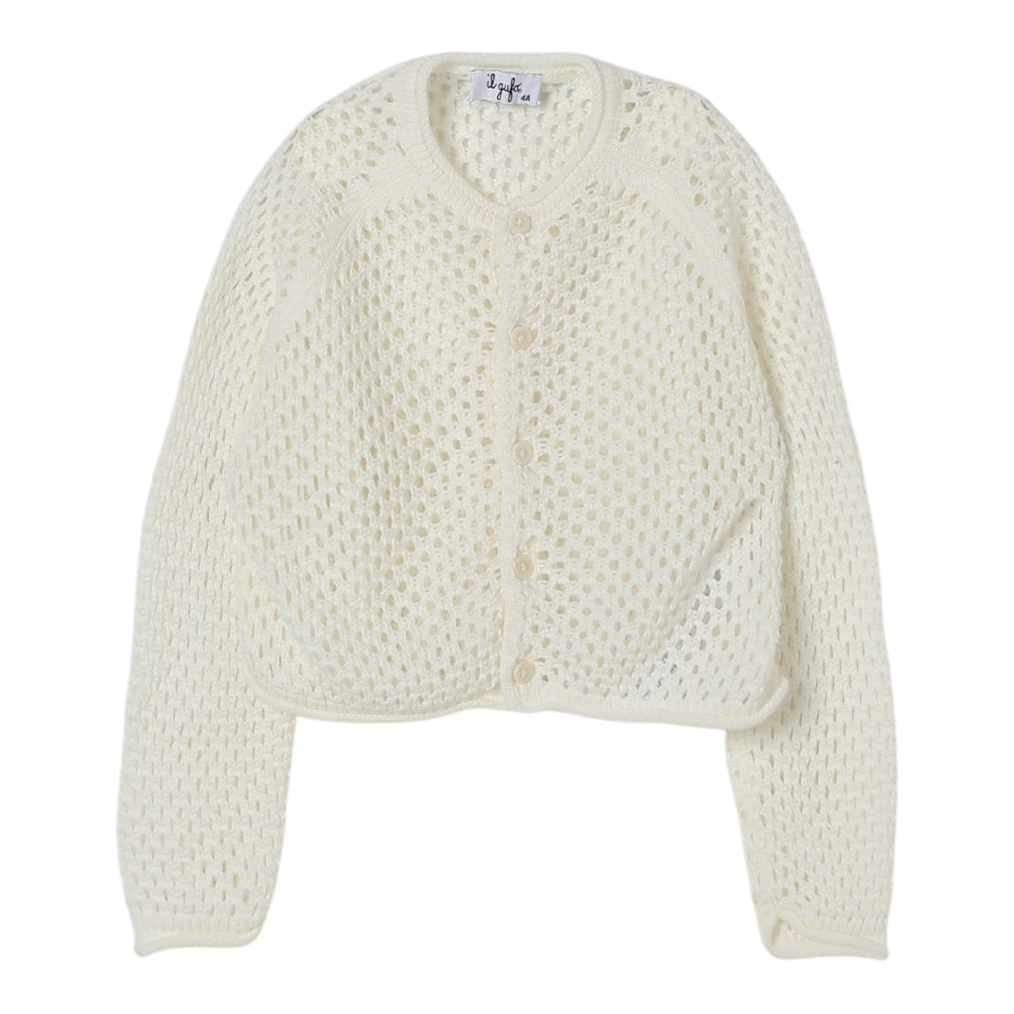 Il Gufo Cardigan Tinta Unita Traforato per Bambina P25GF440EM109J PANNA IL GUFO 