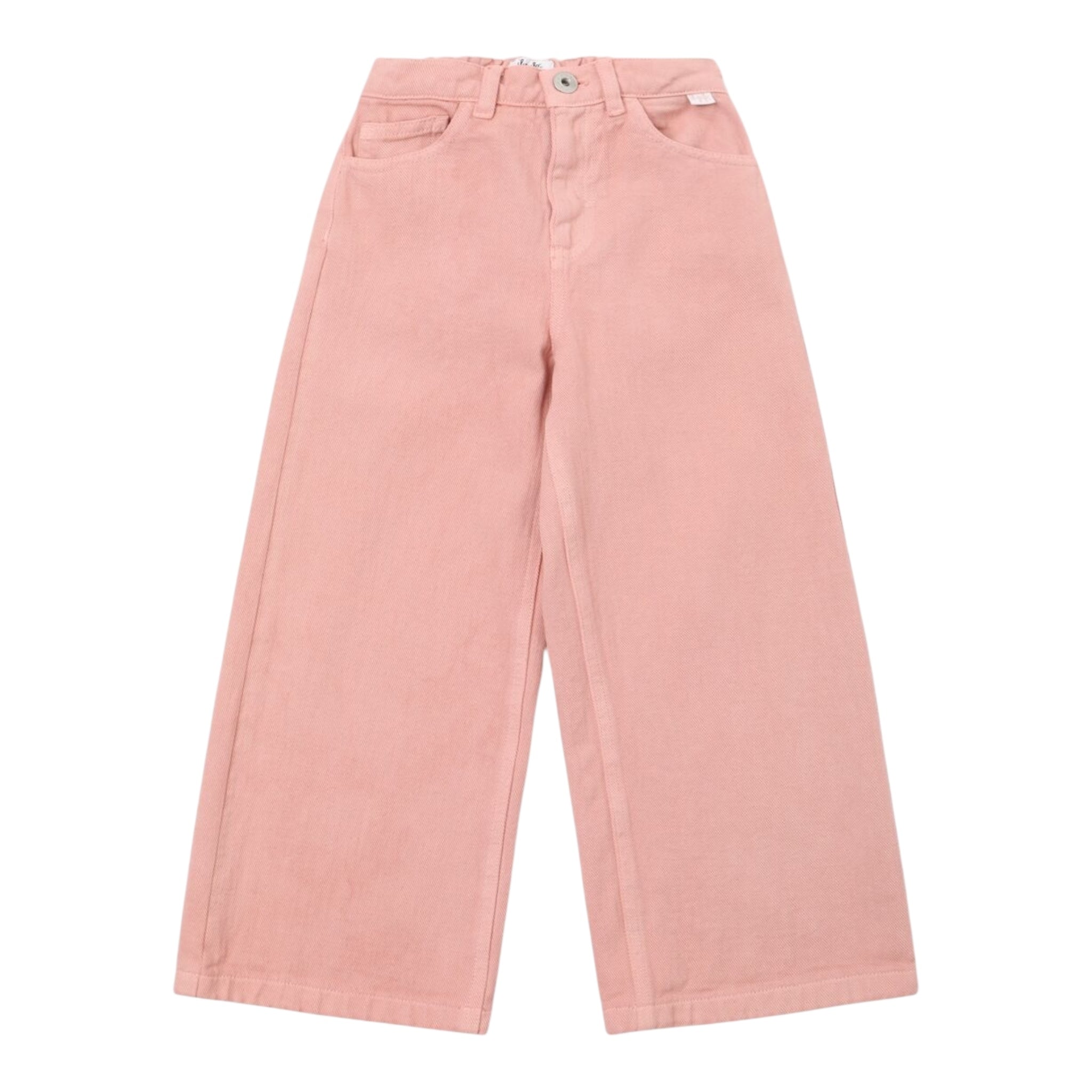 Il Gufo Jeans Tinta Unita Modello Palazzo per Neonata P25PL434J0044N ROSA IL GUFO 