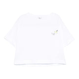 Il Gufo T-Shirt Girocollo Tinta Unita con Ricamo per Bambina P25TS473MF001 BIANCO IL GUFO 