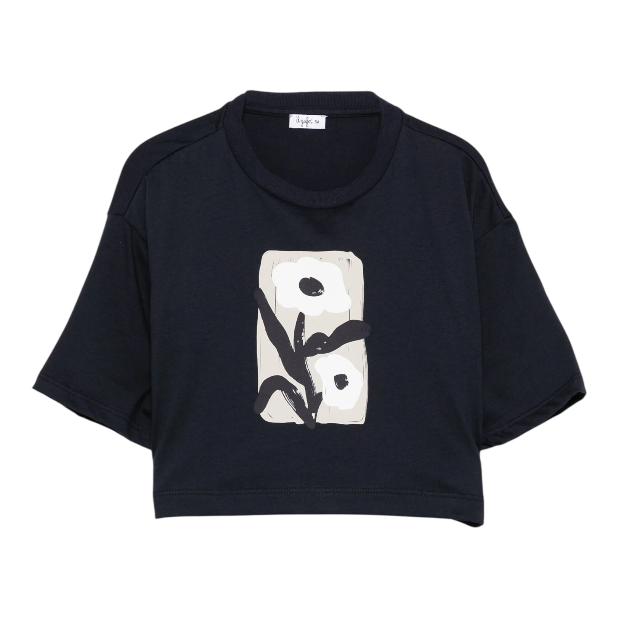 Il Gufo T-Shirt Girocollo Tinta Unita con Stampa per Bambina P25TS477MF001 BLU IL GUFO 