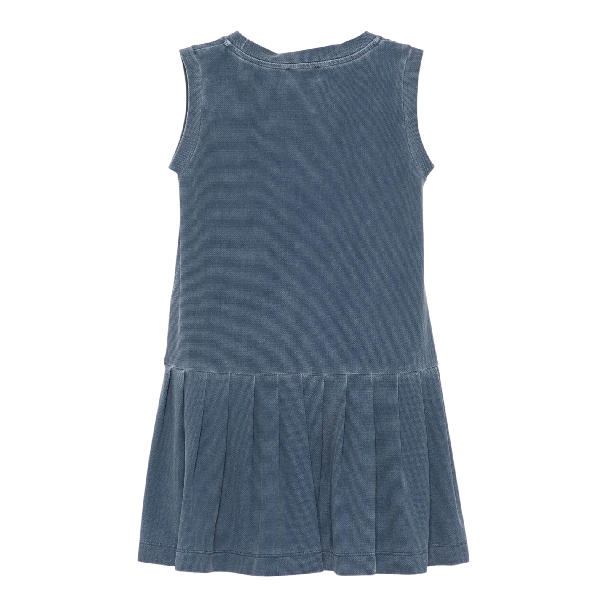Il Gufo Abito Tinta Unita Giromanica per Bambina P25VA333N0107X BLU IL GUFO 