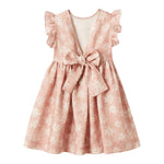 Il Gufo Abito Giromanica Tinta Unita con Fantasia Fiori per Bambina P25VM775L4002 ROSA IL GUFO 