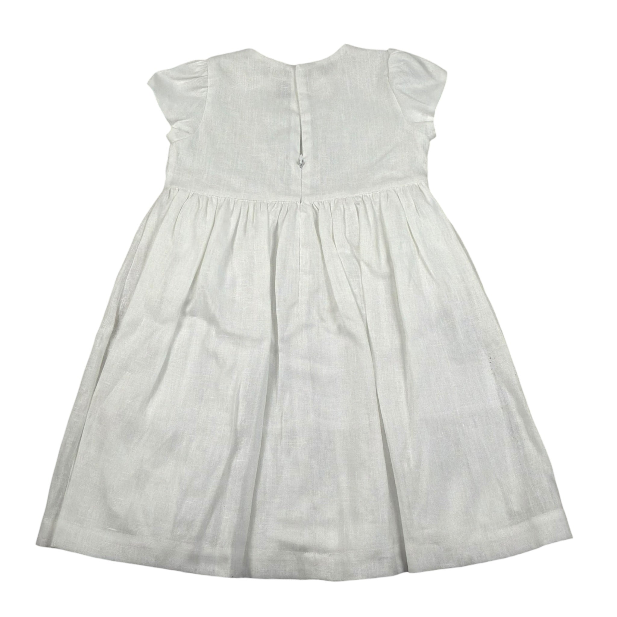 Il Gufo Abito Mezza Manica Tinta Unita con Ricami per Bambina P25VW788L0002J BIANCO IL GUFO 