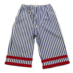 Ilfarobimbi Pantalone Bicolore con Fantasia A Righe  per Neonata IFB50474 BIANCO/AZZURRO ILFAROBIMBI 