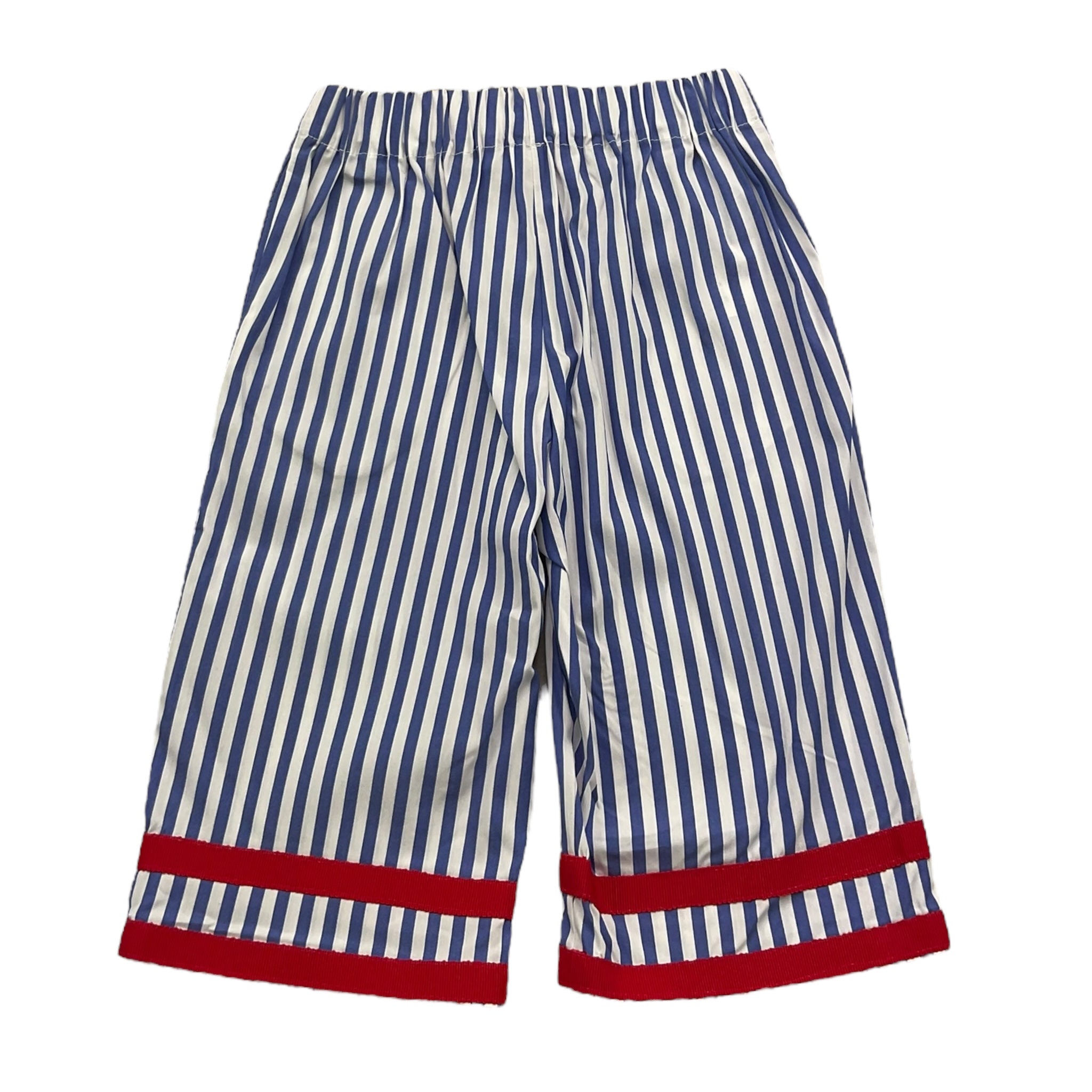 Ilfarobimbi Pantalone Bicolore con Fantasia A Righe  per Bambina IFB50474J BIANCO/AZZURRO ILFAROBIMBI 