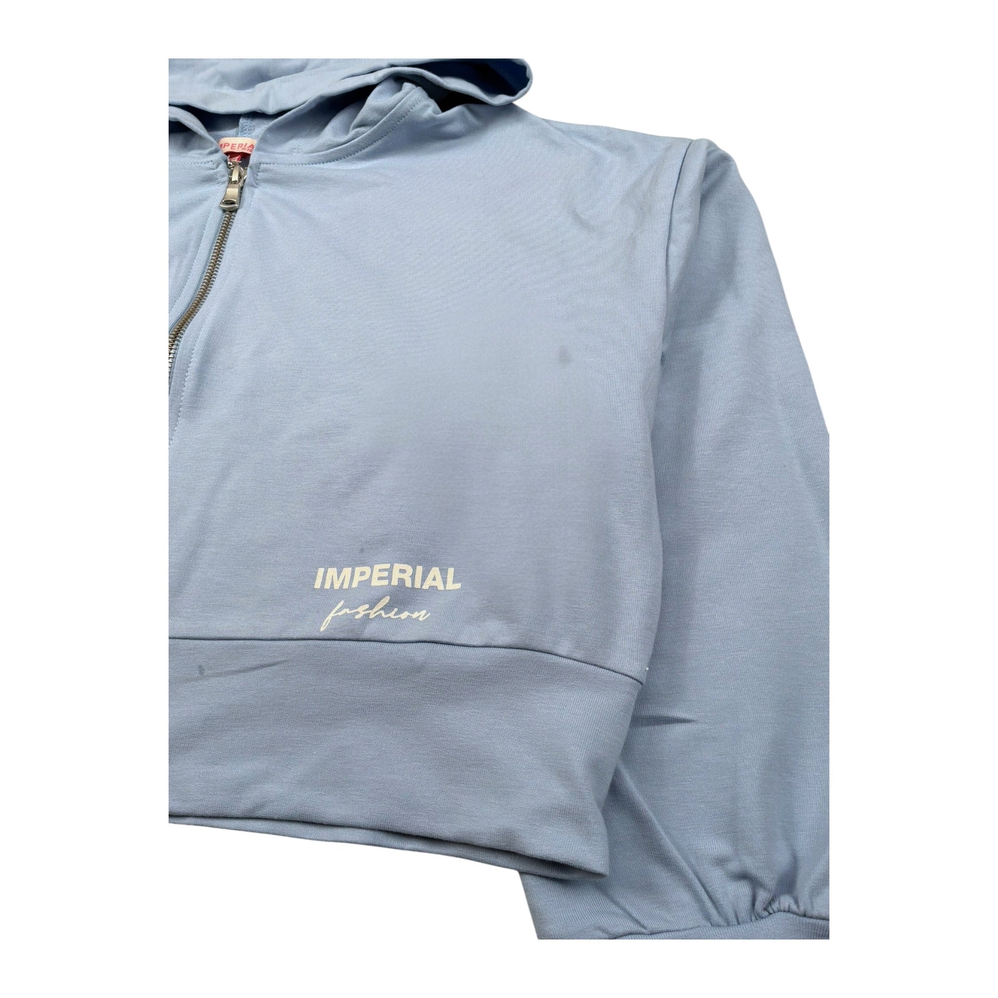 Imperial Felpa con Zip E Cappuccio Tinta Unita per Bambina LK08042G75 AZZURRO IMPERIAL 