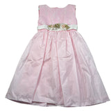 Isabel Abito Cerimonia Tinta Unita con Cintura per Bambina 430140 ROSA ISABEL 