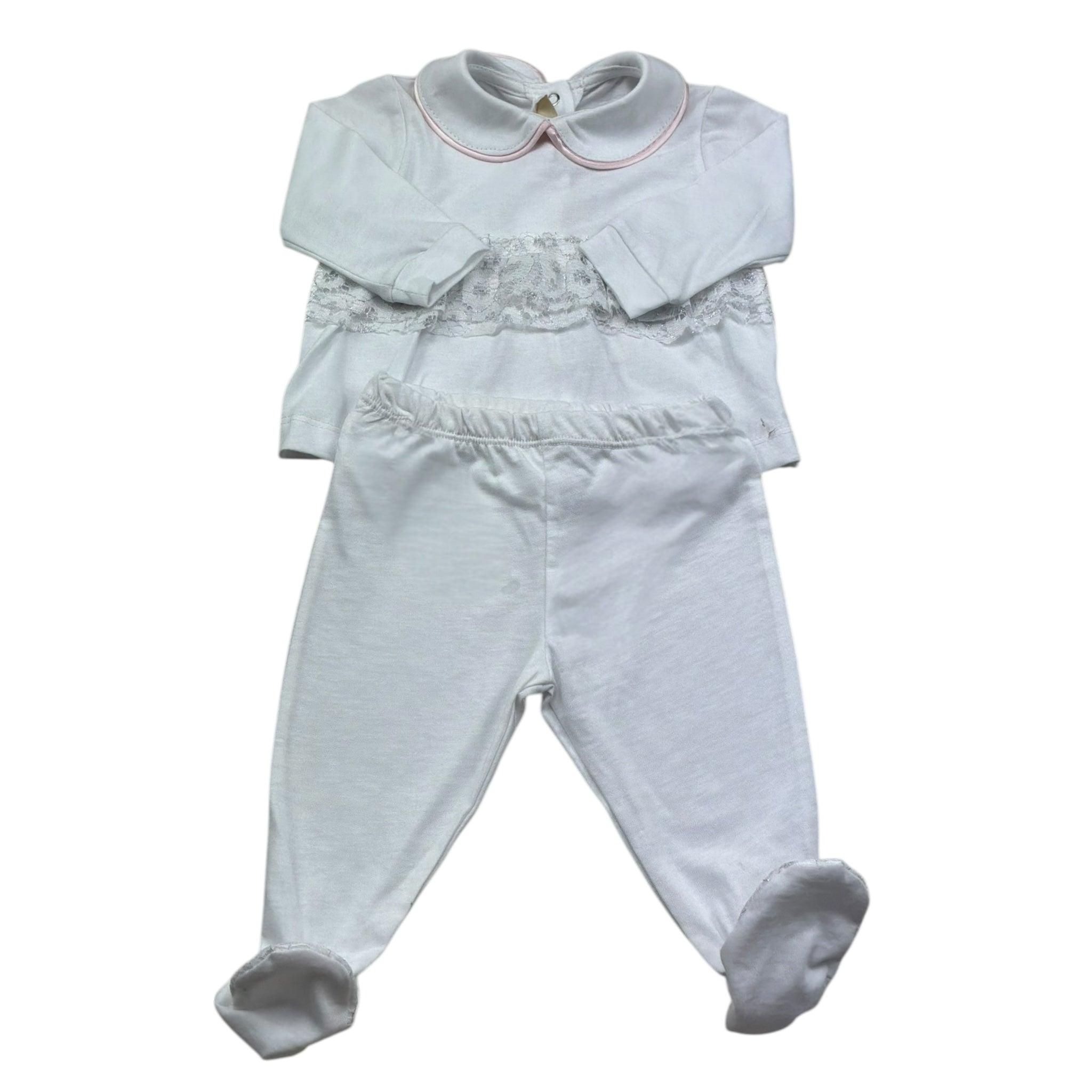 Isabel & Martinez Completo 2 Pezzi Shirt-Ghettina Tinta Unita per Neonata IM25N436 BIANCO ISABEL & MARTINEZ 