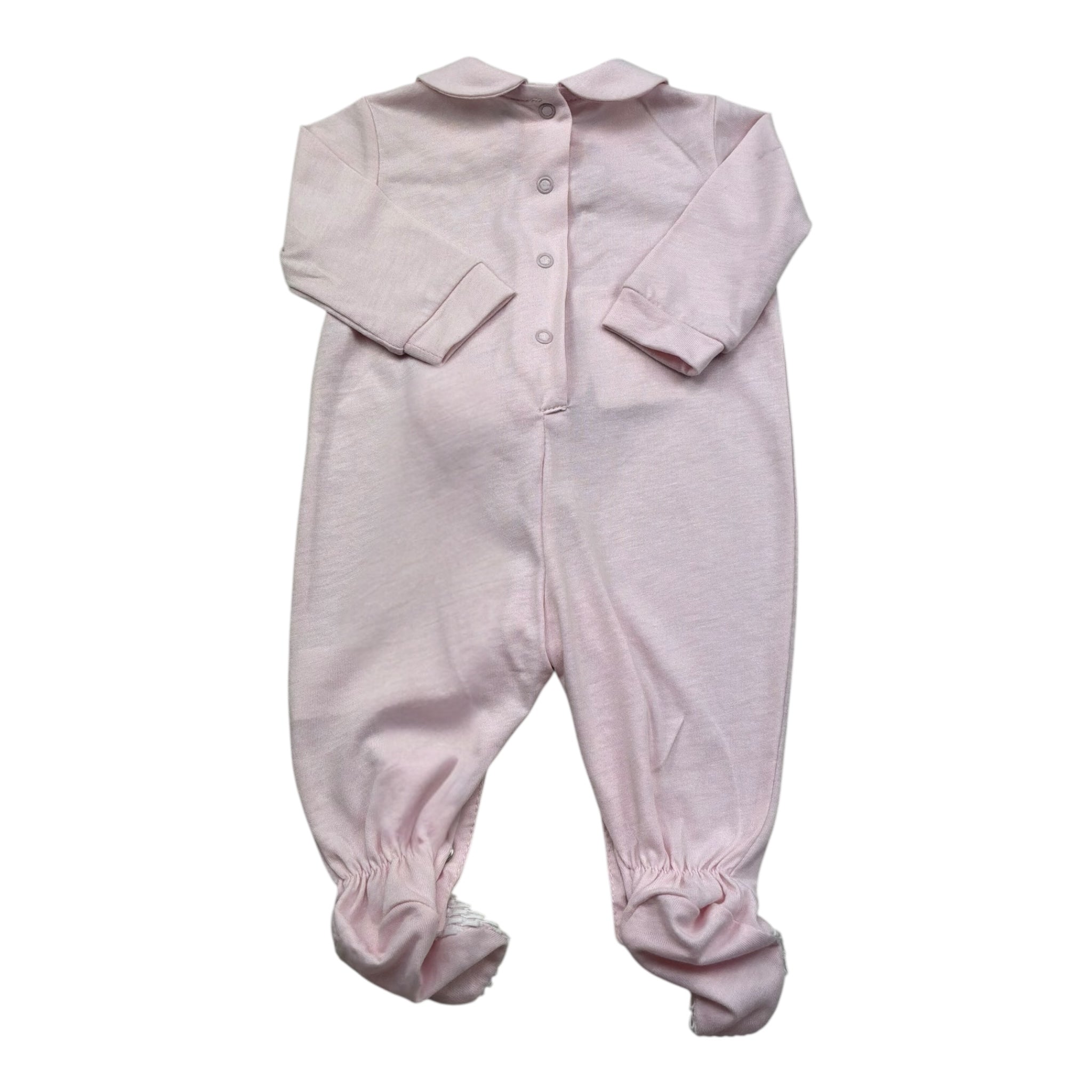Isabel & Martinez Tutina Manica Lunga Tinta Unita con Ricami per Neonata IM25N442 ROSA ISABEL & MARTINEZ 
