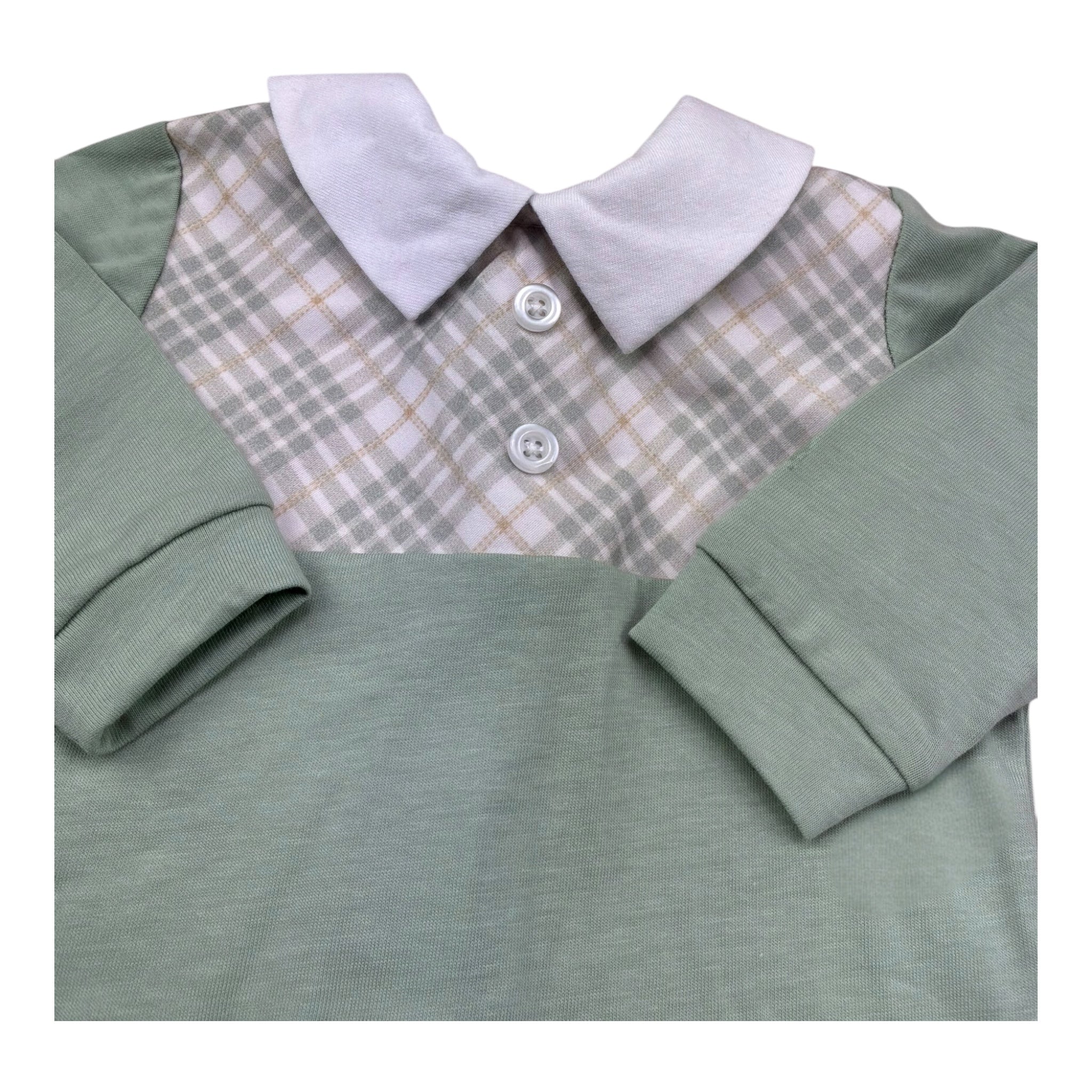 Isabel & Martinez Completo 2 Pezzi Shirt-Ghettina Tinta Unita per Neonato IM25N472 VERDE ISABEL & MARTINEZ 
