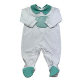 Isabel & Martinez Tutina Manica Lunga Tinta Unita con Colletto In Contrasto per Neonato IM25N491 BIANCO ISABEL & MARTINEZ 