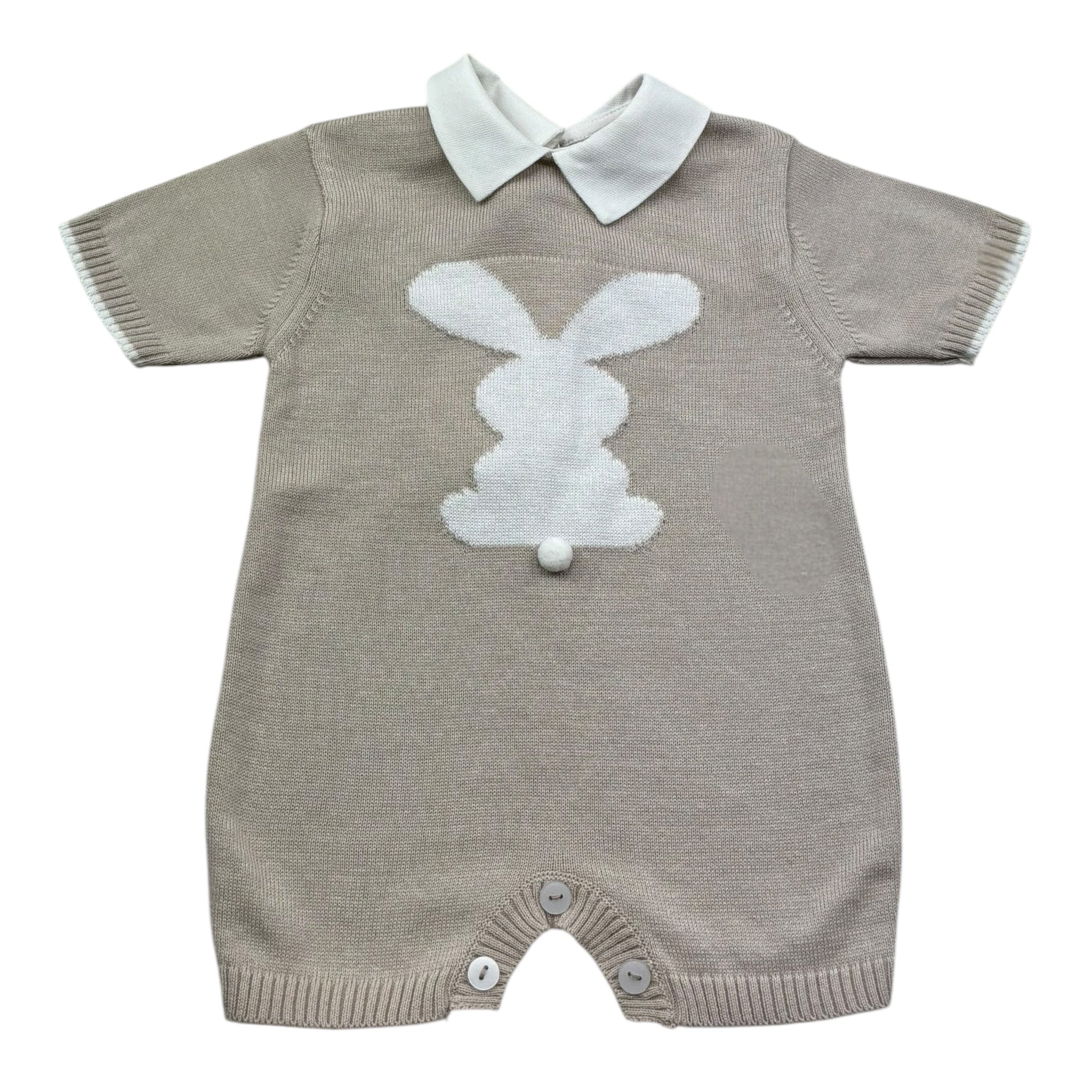 Isabel & Martinez Pagliaccetto Mezza Manica Tinta Unita con Colletto per Neonato IM25N538 BEIGE ISABEL & MARTINEZ 