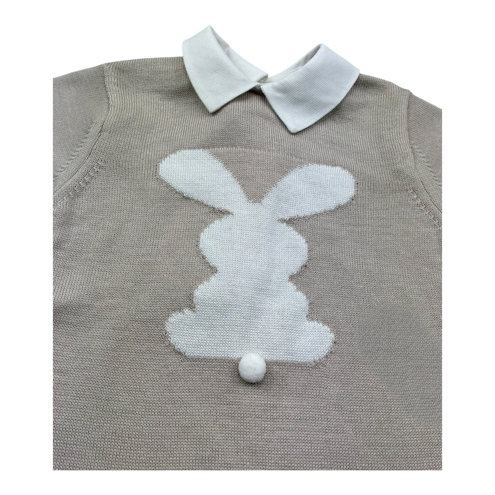 Isabel & Martinez Pagliaccetto Mezza Manica Tinta Unita con Colletto per Neonato IM25N538 BEIGE ISABEL & MARTINEZ 