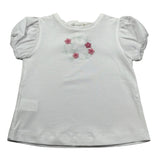 Isi Baby T-Shirt Girocollo tinta unita con Ricami Bianco per Neonata S25I111CAJJ BIANCO ISI BABY 