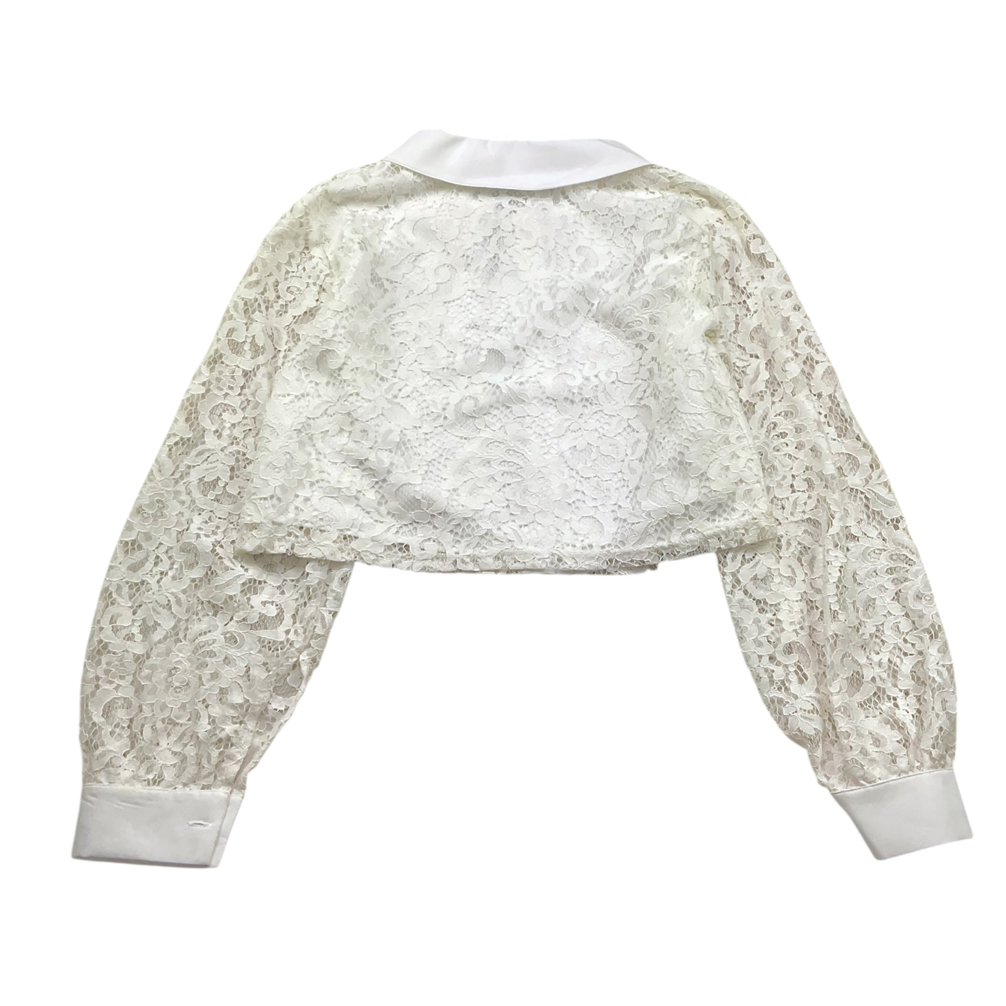 Janice Camicia Tinta Unita Traforata per Bambina JN707R BIANCO JANICE 