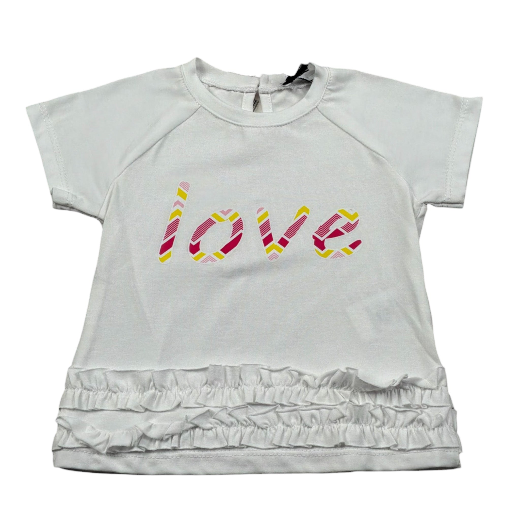 Janice T-Shirt Girocollo tinta unita con Stampa Bianco per Neonata JN770N BIANCO JANICE 