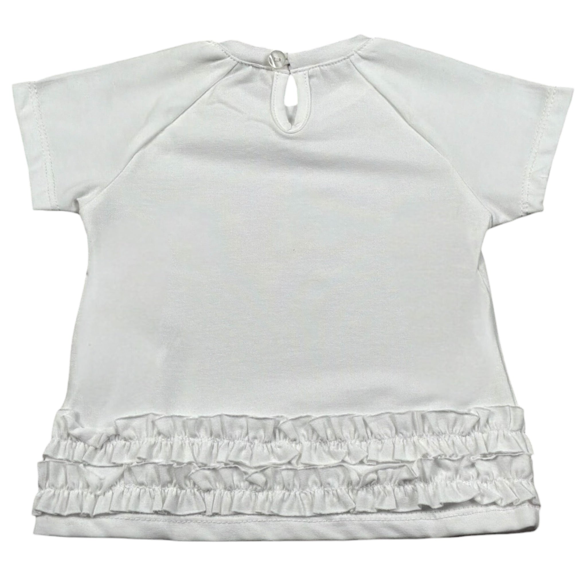 Janice T-Shirt Girocollo tinta unita con Stampa Bianco per Neonata JN770N BIANCO JANICE 
