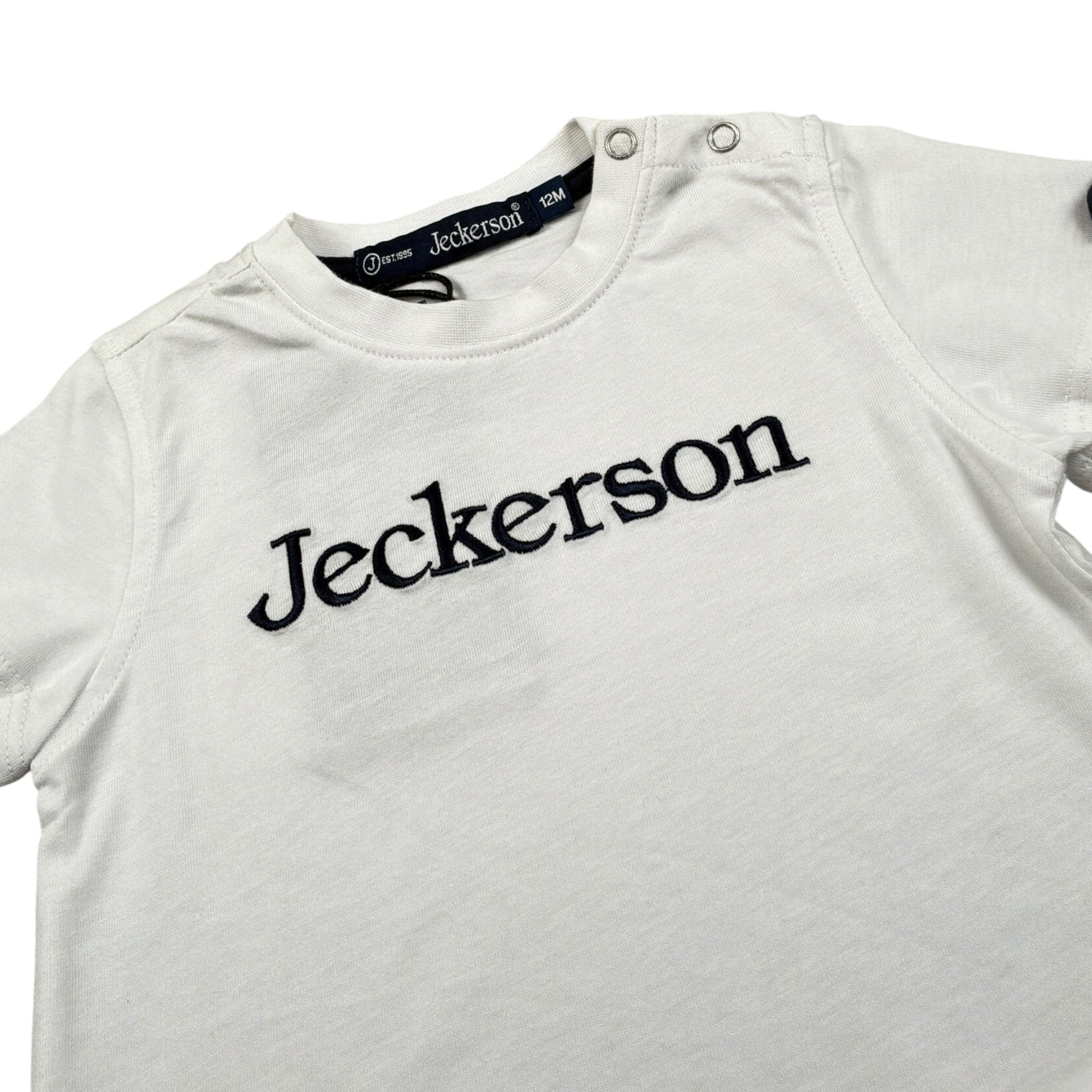Jeckerson T-Shirt Girocollo tinta unita con Stampa Bianco per Neonato JN3459 BIANCO JECKERSON 