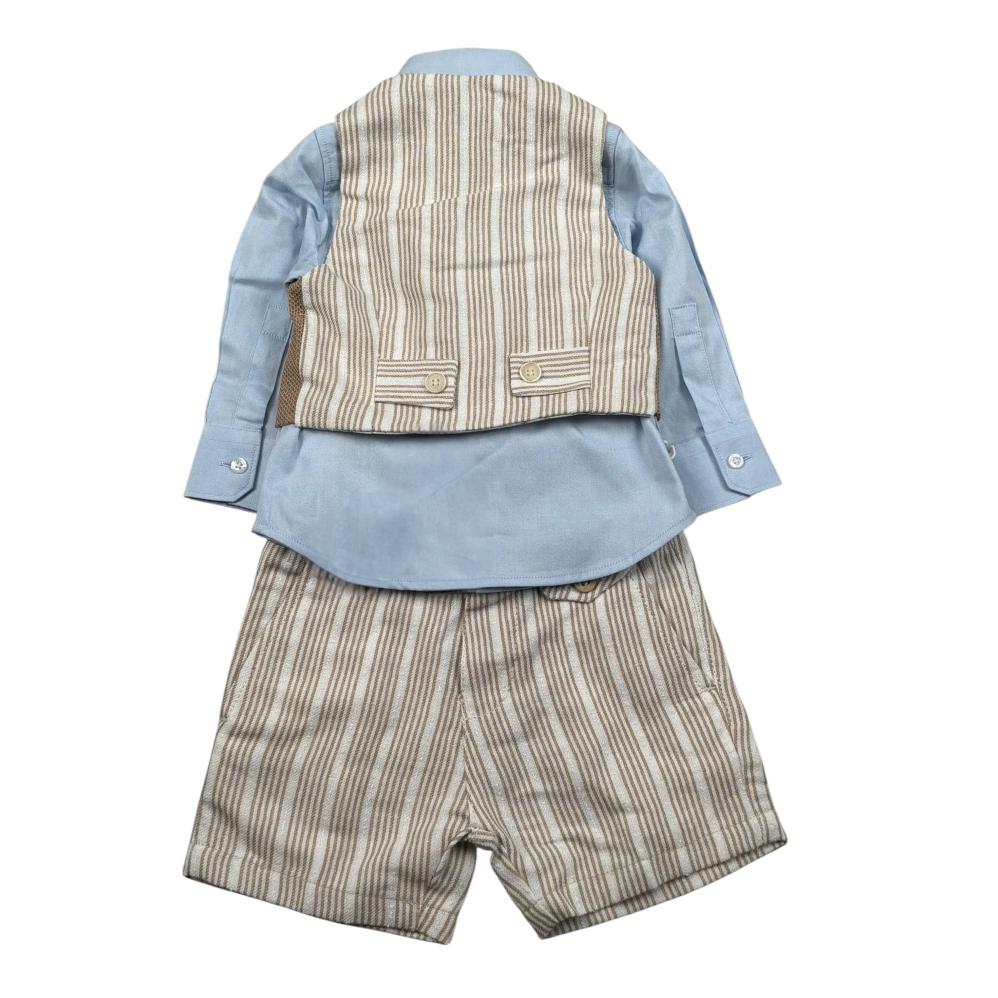 Jeckerson Completo 4 Pezzi Gilet-Camicia-Pantalone-Papillon per Neonato JN4060 BEIGE JECKERSON 