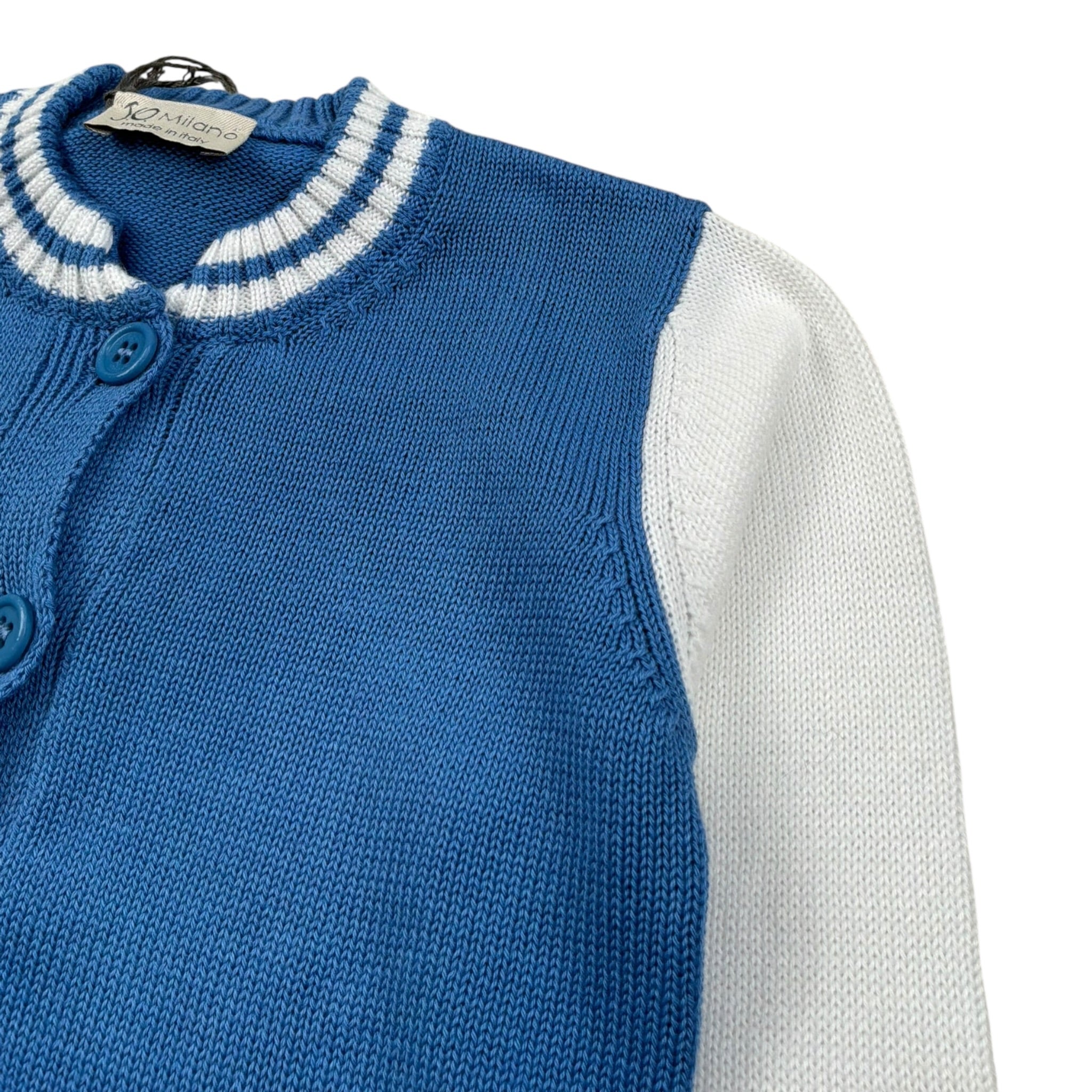J.O. Milano Cardigan tinta unita con Maniche In Contrasto Azzurro per Neonato 573M1N AZZURRO J.O. MILANO 
