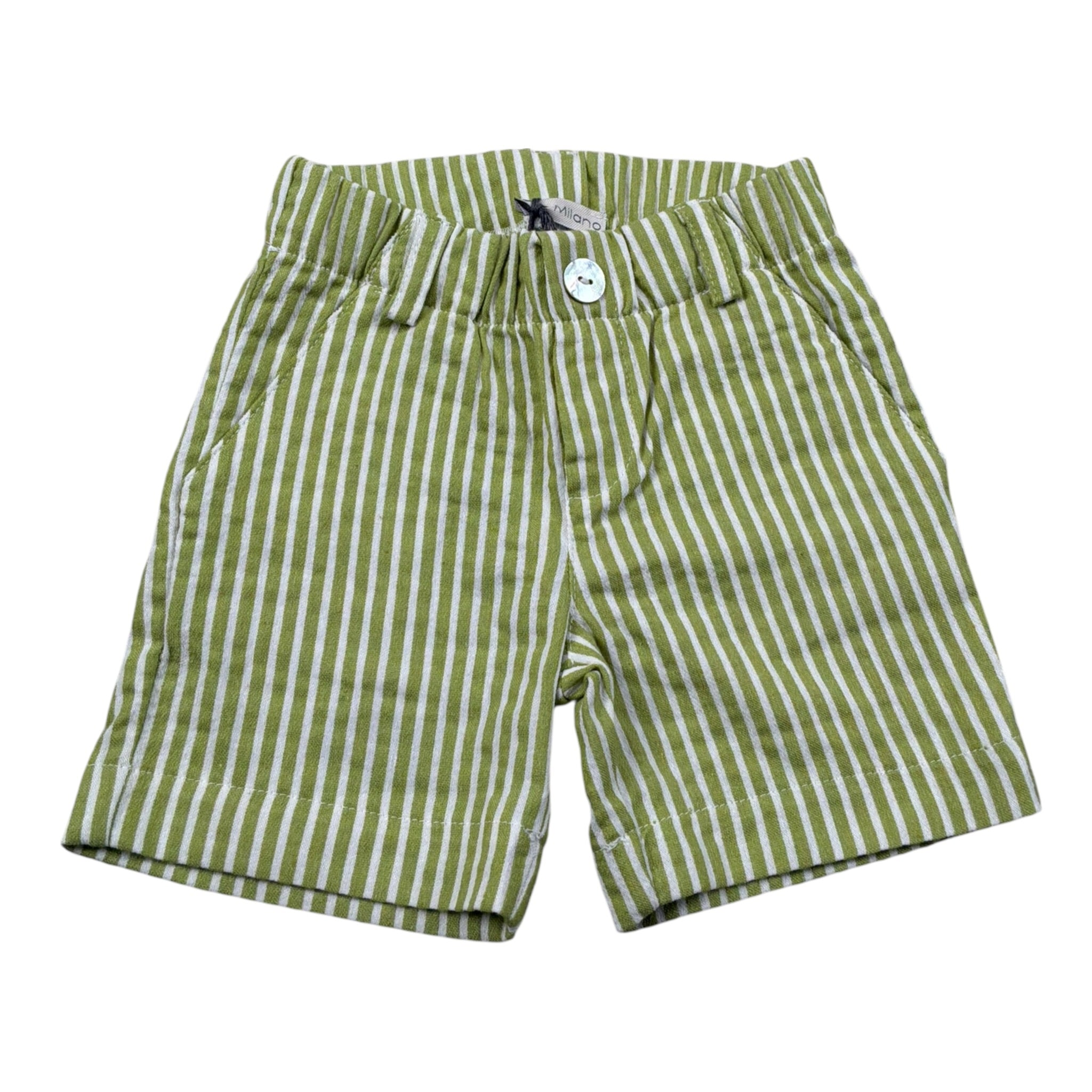 J.O. Milano Bermuda Fantasia A Righe con Elastico In Vita Verde per Neonato 574M1X VERDE J.O. MILANO 