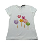 J.O. Milano T-Shirt Girocollo tinta unita con Stampa Bianco per Neonata 576Q5 BIANCO J.O. MILANO 