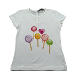 J.O. Milano T-Shirt Girocollo tinta unita con Stampa Bianco per Neonata 576Q5 BIANCO J.O. MILANO 