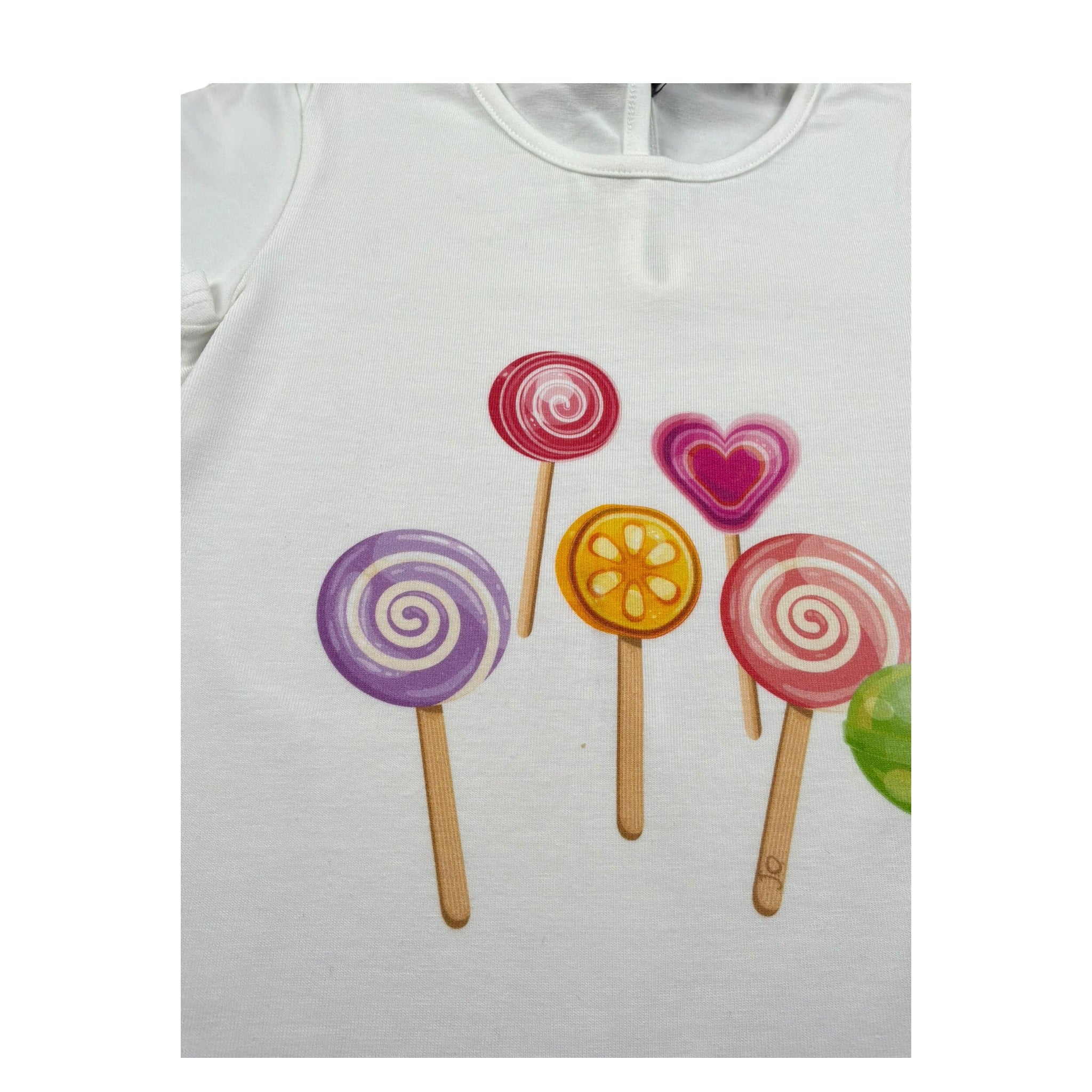 J.O. Milano T-Shirt Girocollo tinta unita con Stampa Bianco per Neonata 576Q5 BIANCO J.O. MILANO 