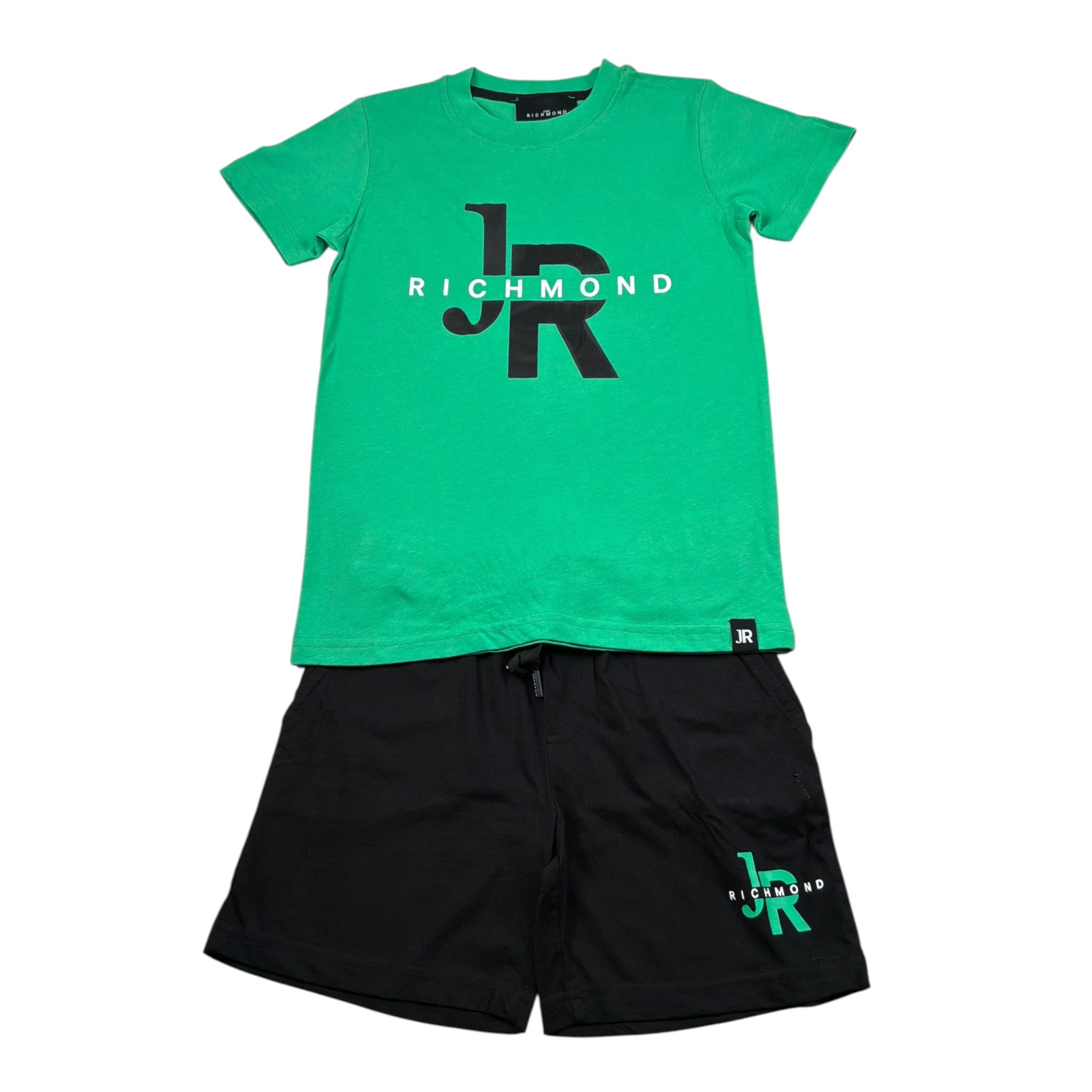 John Richmond Completo 2 Pezzi T-Shirt-Bermuda Verde/Nero per Bambino HBP23011CJ VERDE/NERO JOHN RICHMOND 