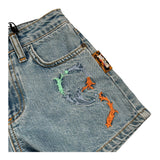 Just Cavalli Short In Denim Tinta Unita con Fantasia per Bambina JGP26088SH AZZURRO JUST CAVALLI 