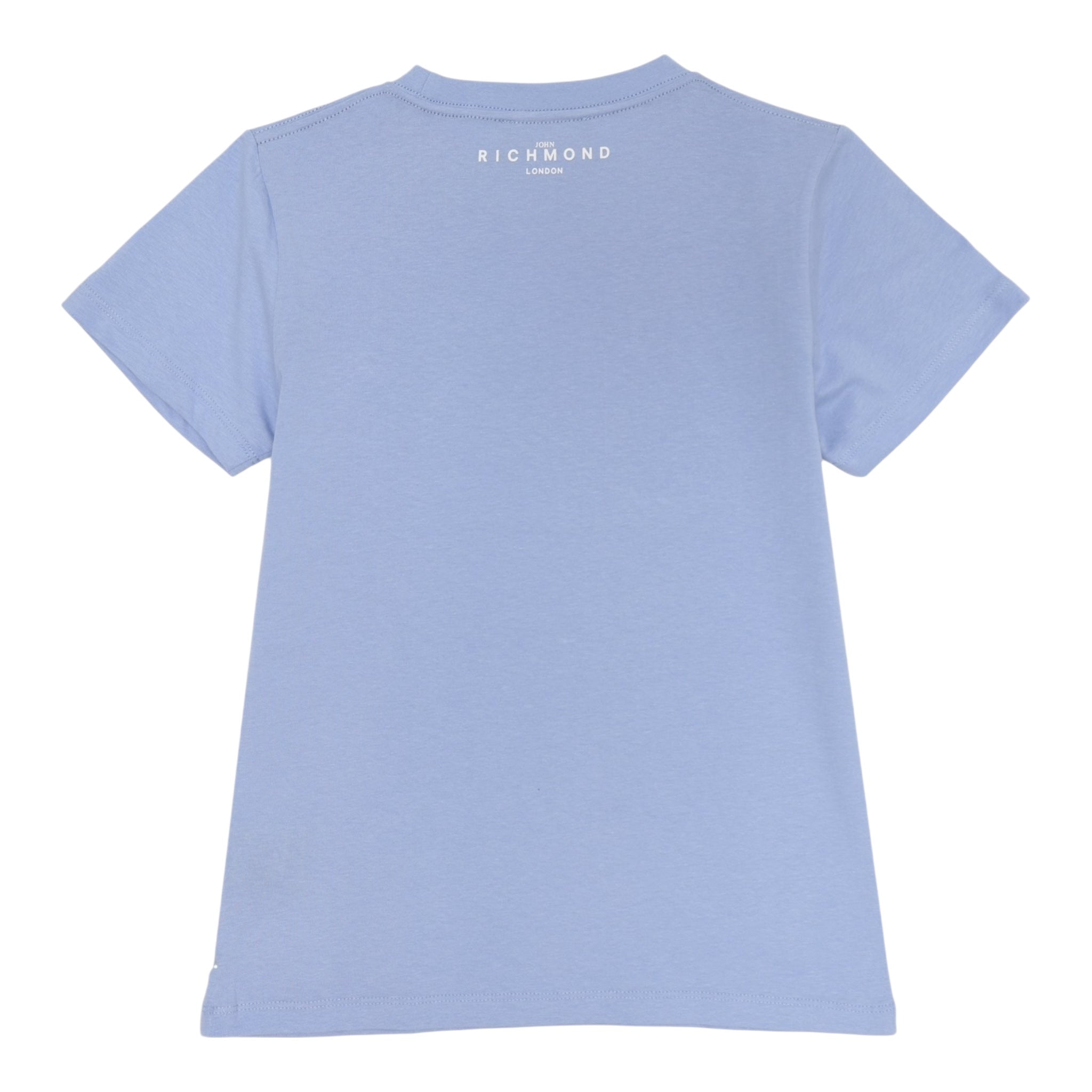 John Richmond T-Shirt Girocollo Tinta Unita con Stampa per Bambino RBP25117TS AZZURRO JOHN RICHMOND 