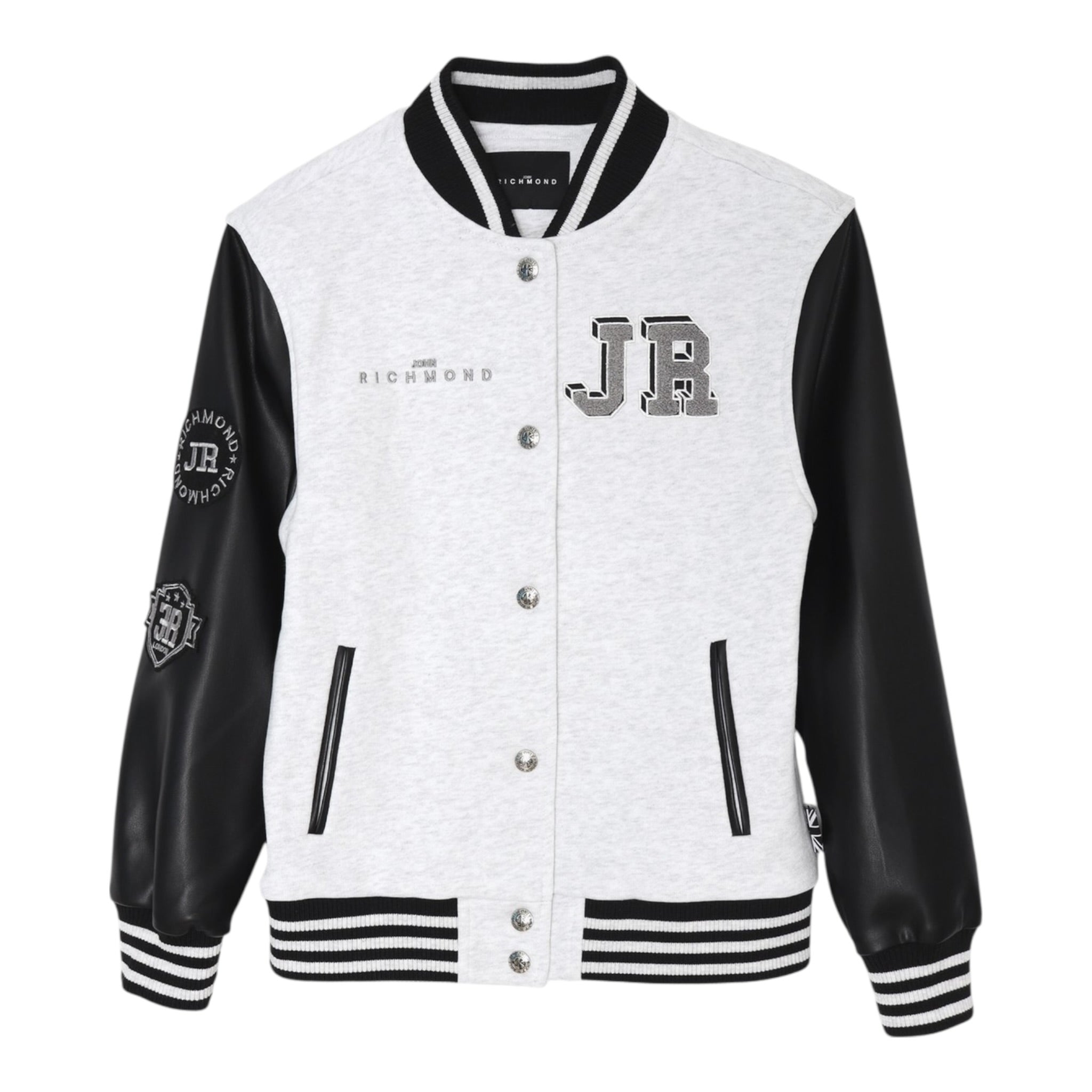 John Richmond Giubbino Modello College Tinta Unita con Maniche In Contrasto per Neonato RBP25176GBN GRIGIO JOHN RICHMOND 