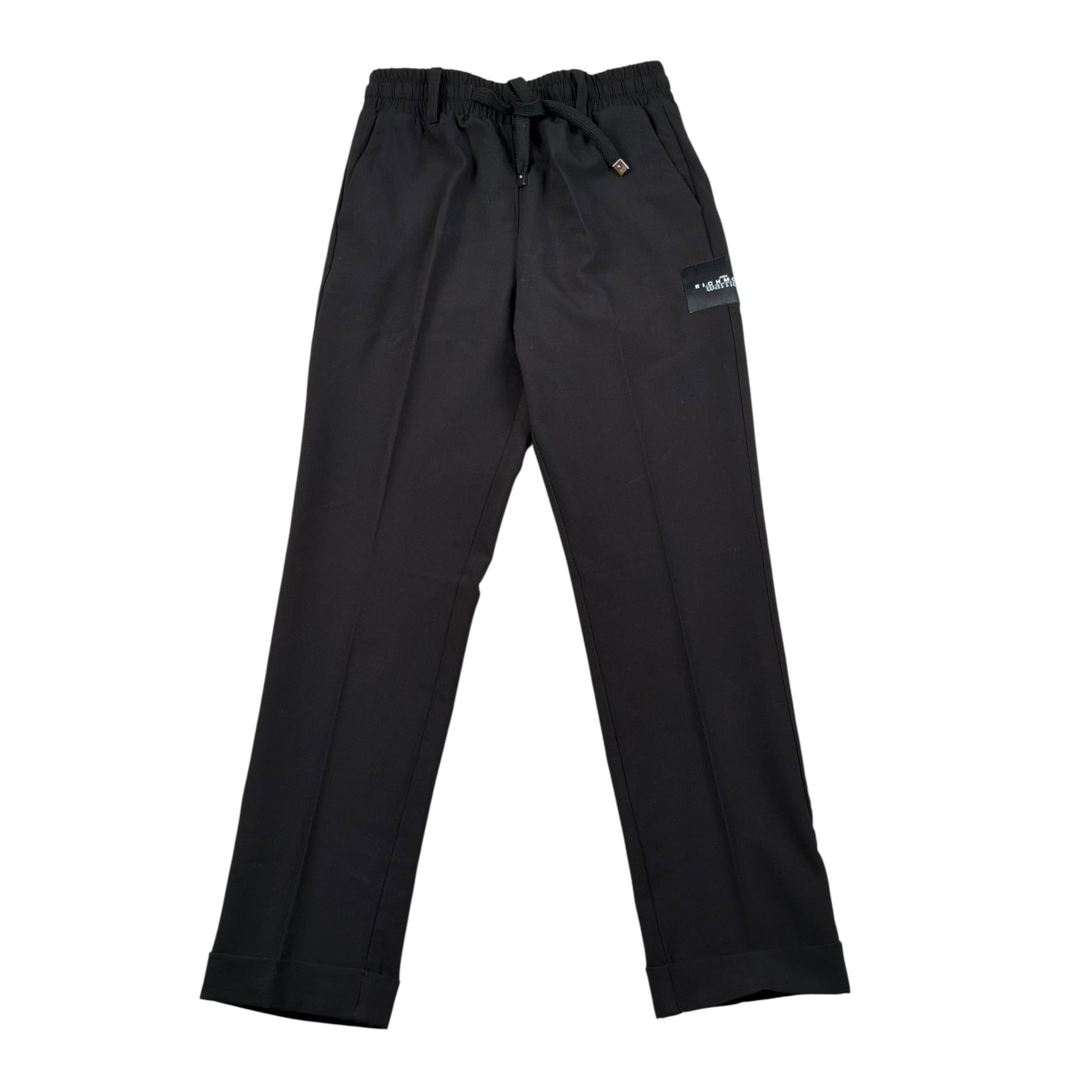 John Richmond Pantalone Tinta Unita con Elastico In Vita per Bambino RBP25227PAX NERO JOHN RICHMOND 