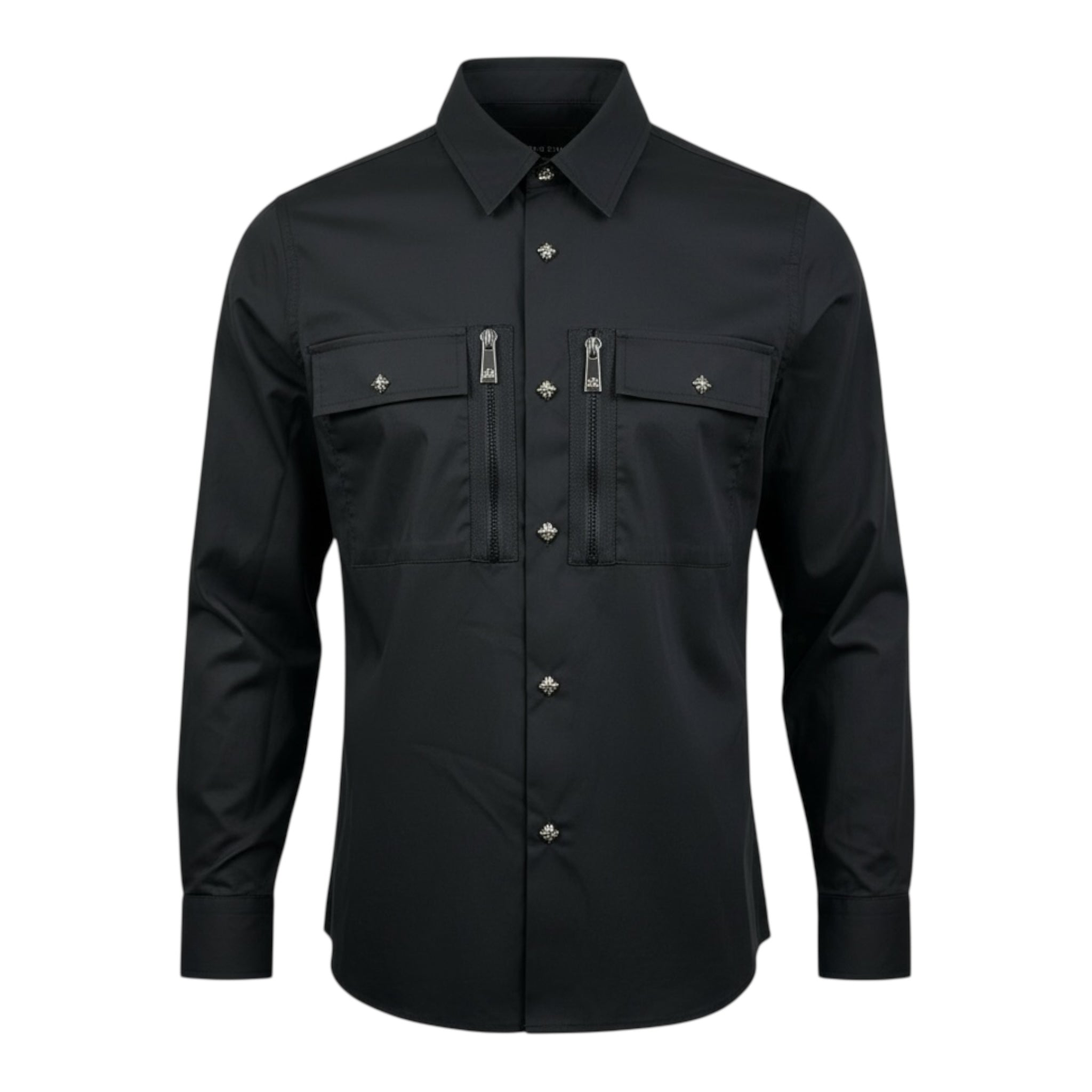 John Richmond Camicia Tinta Unita con Zip per Bambino RBP26009CA NERO JOHN RICHMOND 