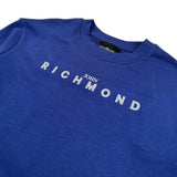 felpa tinta unita con stampa RBP26013FE BLU JOHN RICHMOND 