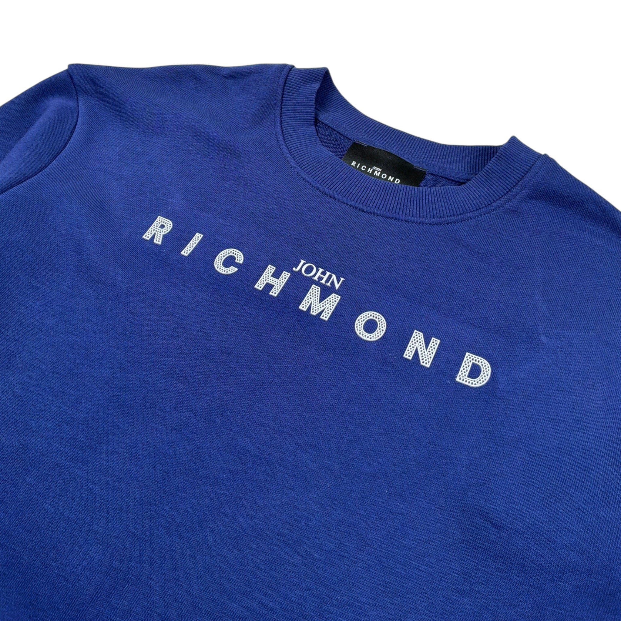 felpa tinta unita con stampa RBP26013FE BLU JOHN RICHMOND 