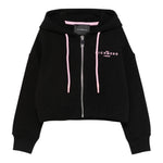 John Richmond Felpa con Zip E Cappuccio Tinta Unita con Stampa per Bambina RGP25001FE NERO JOHN RICHMOND 