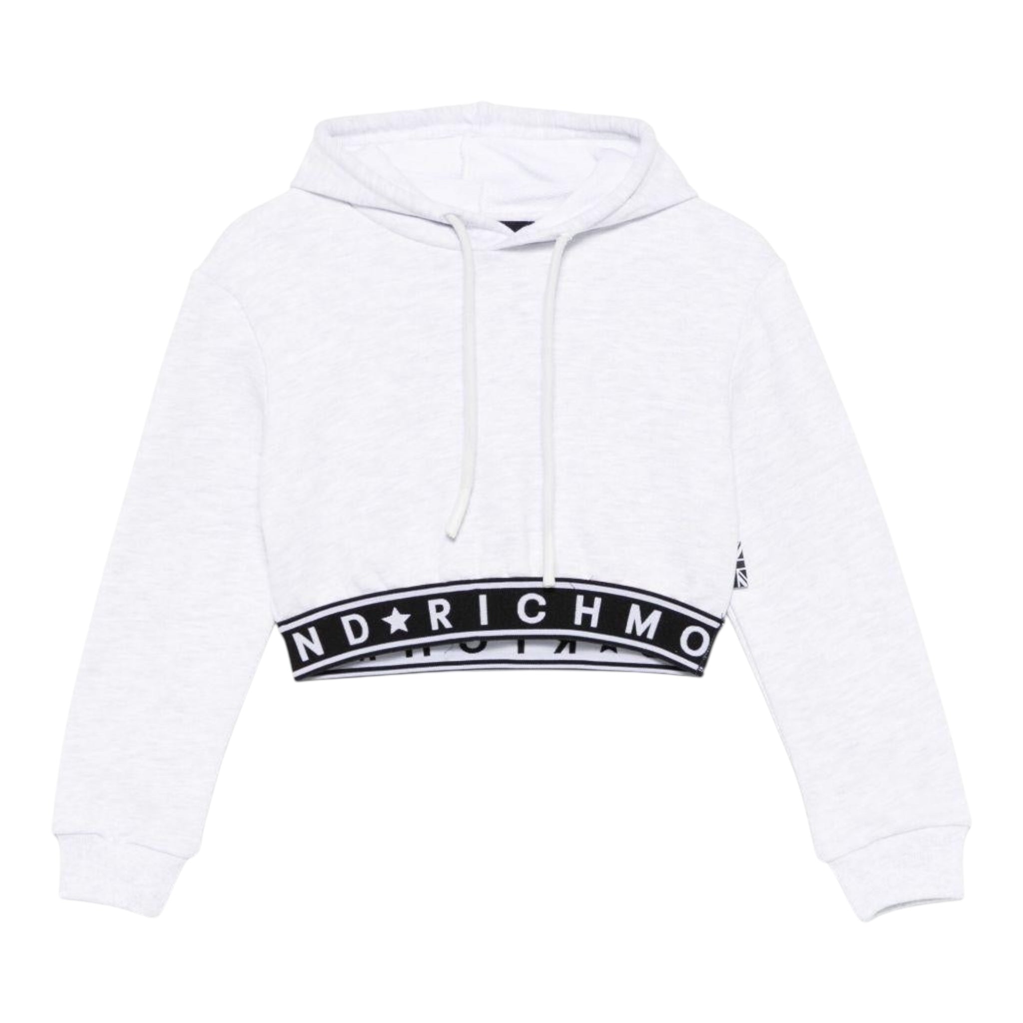 John Richmond Felpa Tinta Unita con Cappuccio E Elastico per Bambina RGP25111FE GRIGIO JOHN RICHMOND 