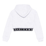 John Richmond Felpa Tinta Unita con Cappuccio E Elastico per Bambina RGP25111FE GRIGIO JOHN RICHMOND 