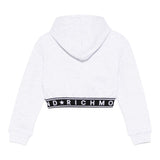 John Richmond Felpa Tinta Unita con Cappuccio E Elastico per Bambina RGP25111FE GRIGIO JOHN RICHMOND 