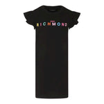 John Richmond Abito Tinta Unita con Stampa per Bambina RGP25159VEX NERO JOHN RICHMOND 