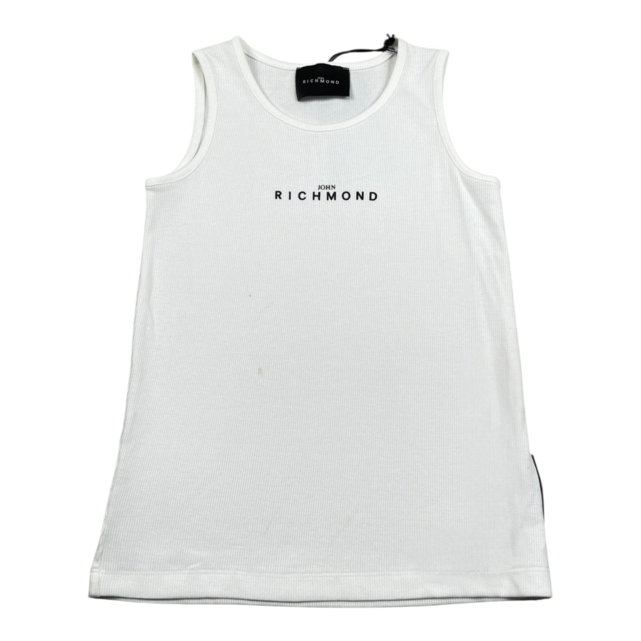 John Richmond Canotta Tinta Unita con Logo per Bambino RGP26004CN BIANCO JOHN RICHMOND 