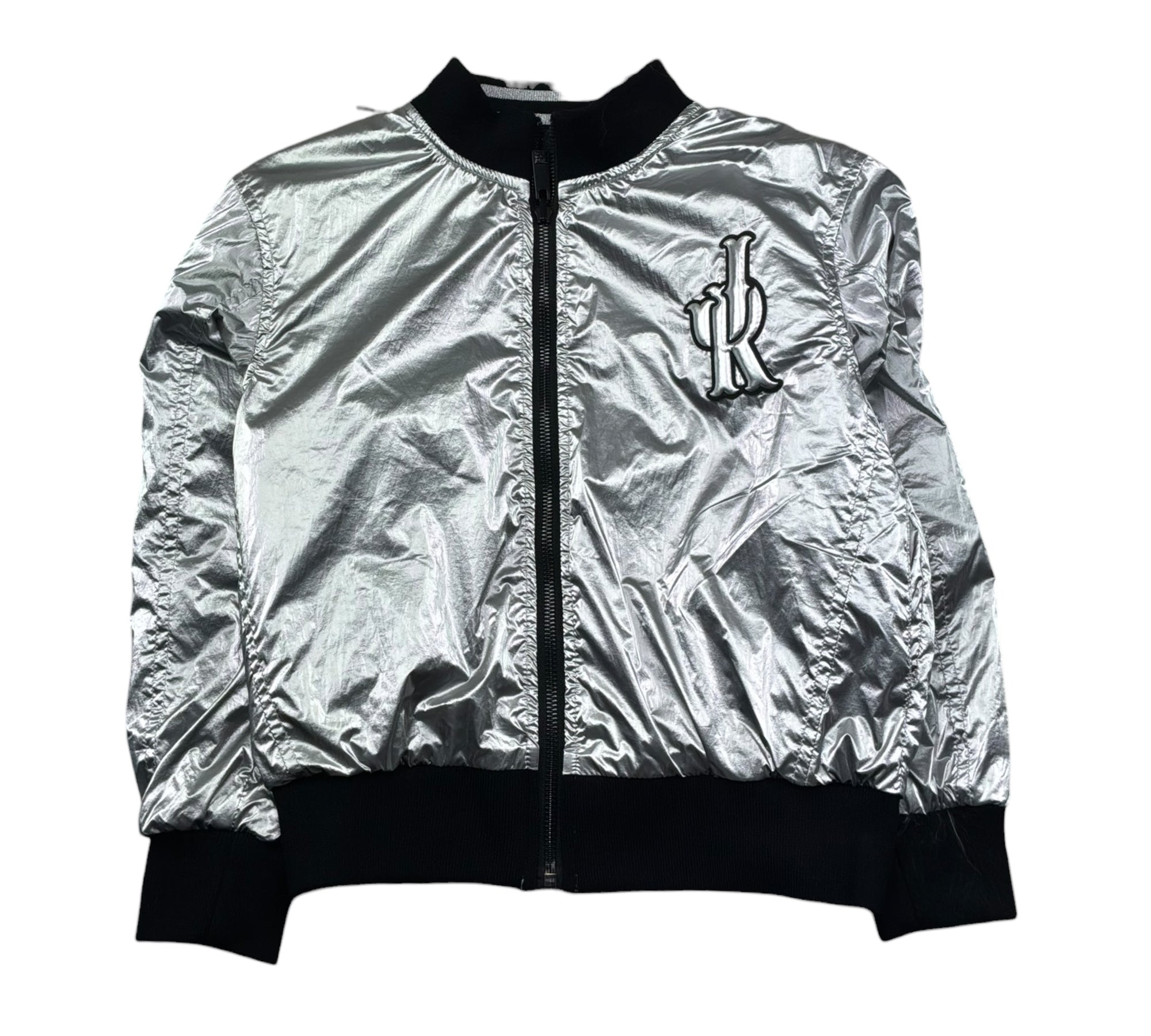 John Richmond Giubbino Reversibile con Zip Bicolore per Bambina RGP26037GB NERO/ARGENTO JOHN RICHMOND 