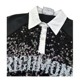 John Richmond Abito Mezza Manica Tinta Unita Paillettato per Bambina RGP26046VE NERO JOHN RICHMOND 