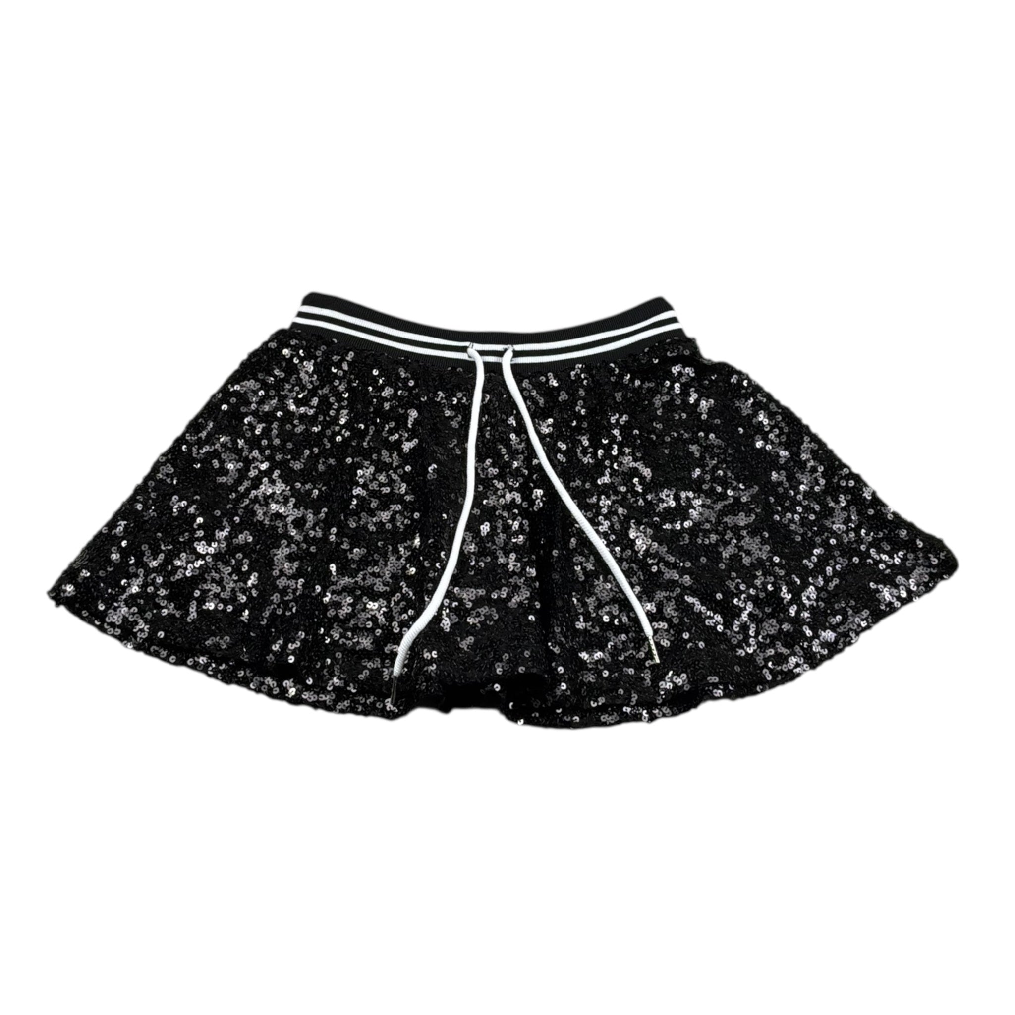 John Richmond Gonna Tinta Unita con Paillettes per Bambina RGP26054GO NERO JOHN RICHMOND 