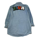 John Richmond Camicia Manica Lunga In Denim con Logo per Bambino RGP26057CA AZZURRO JOHN RICHMOND 
