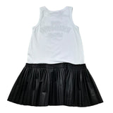 John Richmond Abito Giromanica Tinta Unita Bicolore per Bambina RGP26061VE BIANCO/NERO JOHN RICHMOND 