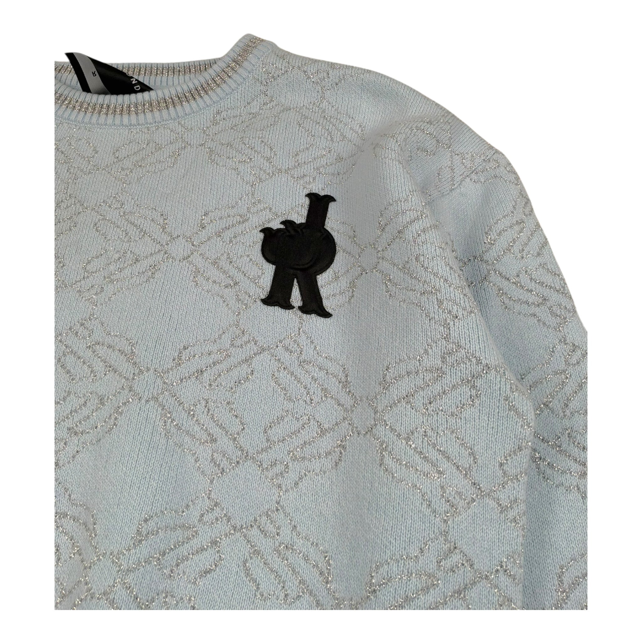 John Richmond Maglia Tinta Unita con Stampa E Fantasia per Bambina RGP26063MA AZZURRO JOHN RICHMOND 